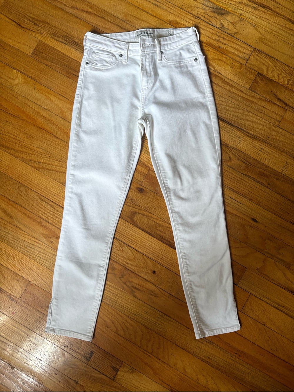 Lucky Brand White Skinny High-Rise Jeans